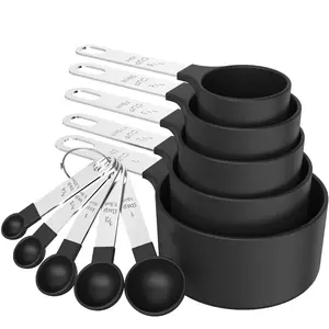 Measuring Cups and Spoons Set, 10pcs/set Including 5 Counts Measuring Cup & 5 Counts Measuring Spoon, Kitchen Measuring Utensils for Cooking & Baking, Stainless Steel Measuring