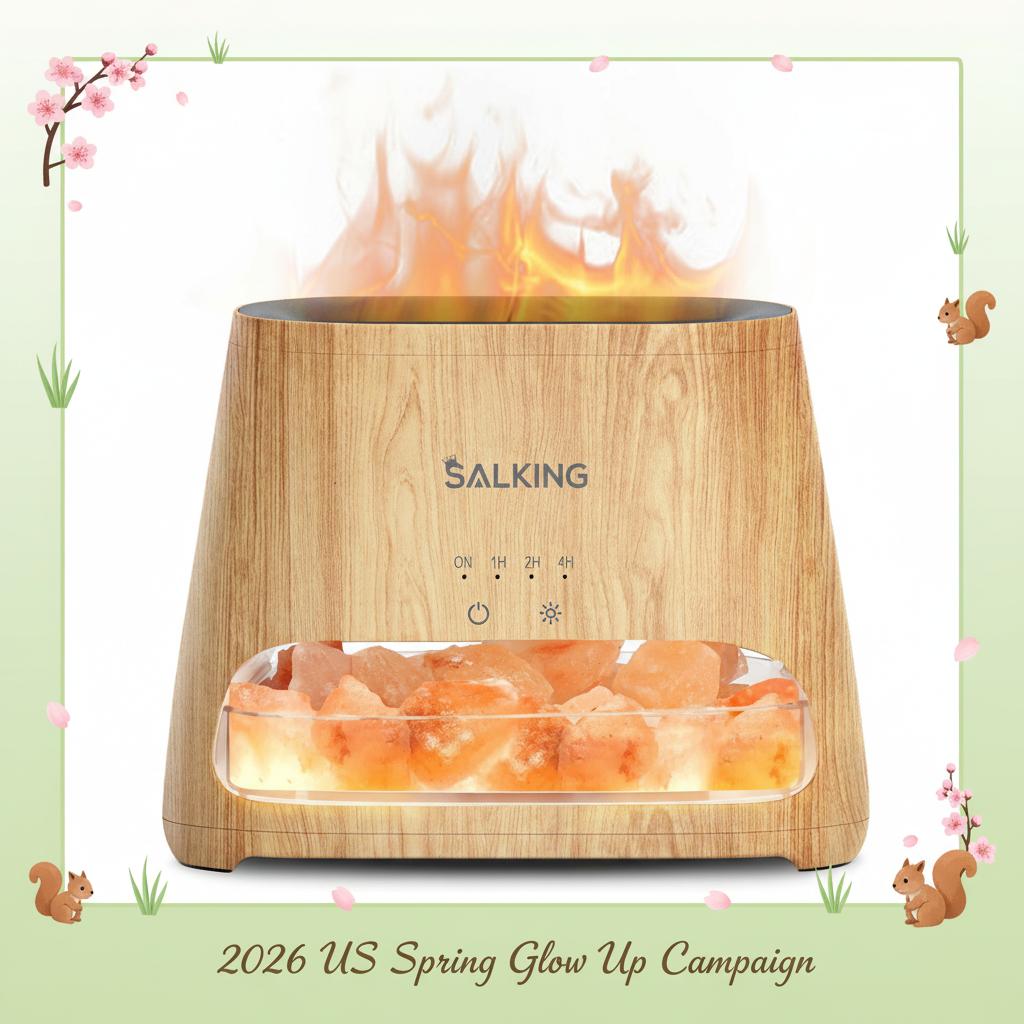SALKING 2-in-1 Himalayan Salt Lamp Diffuser, Cool Mist Humidifier, Aromatherapy & Himalayan Salt Therapy, Pure Himalayan