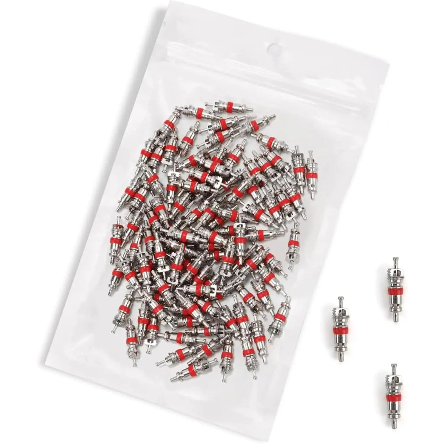 100Pcs Copper Nickel Plated Tire Valve Core - American/US Stem Core, Car Tire Tyre Valve Tools, Replacement for Automotive & RV Applications, Valve Tools Car Tire Tyre