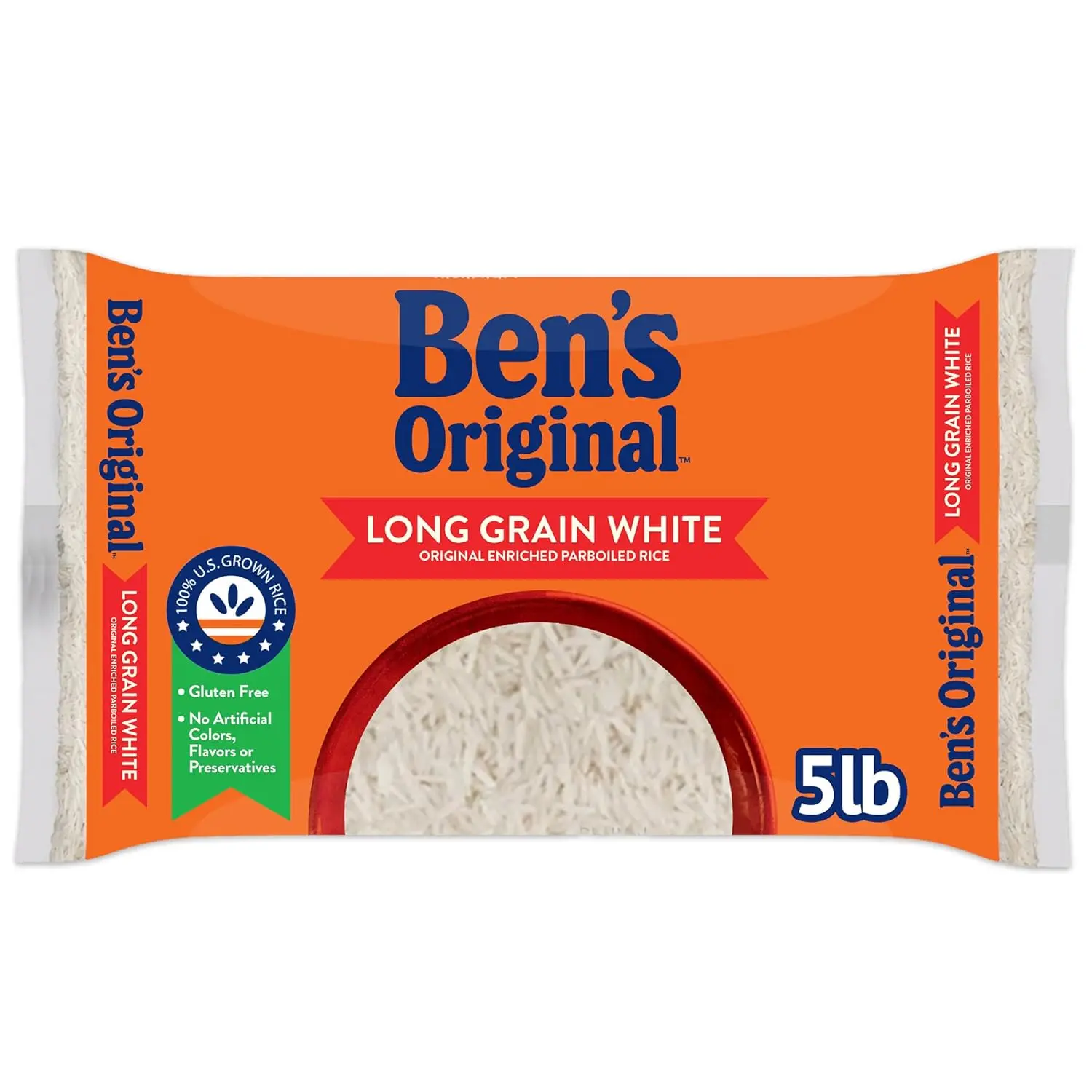 BEN'S ORIGINAL Enriched Long Grain White Rice, Parboiled 5 lb Bag