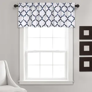 Lush Decor Bellagio Valance Curtain Single 52"W x 18"W +2" - Kitchen Valances For Windows - Trellis Curtain Valance