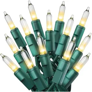100 Count Clear Christmas Lights - 20 ft Ultra Bright String Lights with Green Wire for Indoor and Outdoor Use, Christmas Trees, Holidays, Patios and Garden