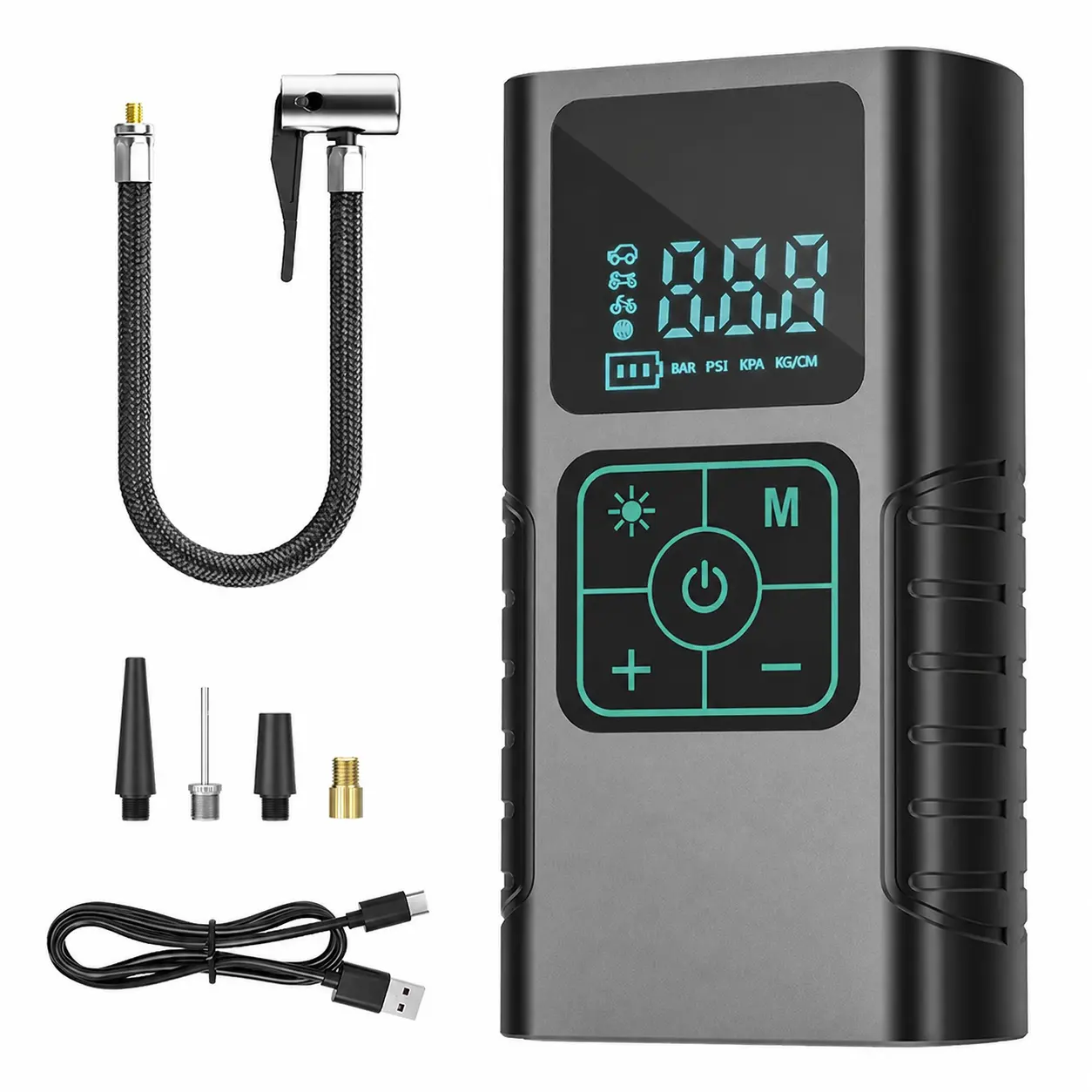 【DealsForYouDays】Portable Air Compressor Air Pump, 150PSI, 3X Fast Inflation,  Suitable for Inflating Balls, Bicycles, Motorcycles, and Car Tires - Multifunctional Auto Accessories! (CE, FCC certified) Fathers Day Gift!