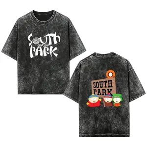 [EOVCAU]South Park Gang Behind acid wash print T-Shirt  FOR Men Women,Vintage Y2K STREETWEAR STYLE, Southpark Oh My God They Killed Kenny cotton T-shirt,The Perfect Gift For Anime Fans And Holiday Occasions