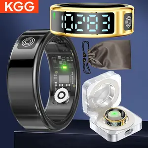 KGG Multifunctional Smart Ring, Rechargeable Smart Ring with LED Screen Display, Waterproof Fitness Tracker for Men & Women, Watches