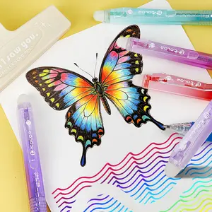 Erasable Gel Pens 0.7mm Fine Point – Smudge-Free Retractable Click Pen, Mistake-Proof Note Taking, ADHD School Supplies, gradient color stationery set,Suitable for graffiti drafts, handmade cards, scrapbooking,  erase  freely until your design is perfect.