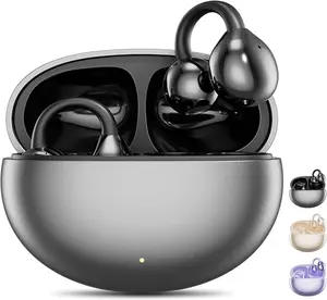 Clip on Earbuds,Open Ear Earbuds Wireless Bluetooth 5.4, Lightweight Open Ear Headphones with Mic 58H Battery,Waterproof,for Sports, Running, Small Ears & Glasses Wearers,Workouts