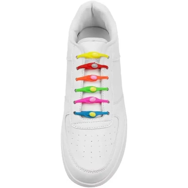 12PCS Silicone Shoelaces Round Elastic Shoelaces Specialized No-Tie Shoelaces Men's Shoelaces Women's Shoelaces Neutral Non-Slip Shoelaces for Hiking