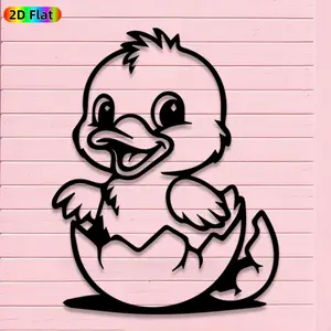 1pc Cute Duckling Metal Wall Art, Cute Duckling Statue Mural, Iron Craft, Perfect for Living Room, Garden, Zoo Corner Decor, Highquality Engraving, Artistic Metalwork, Easter Decor, Ideal Gift for Nature Lovers