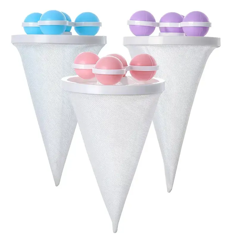 3-Color Mixed Mesh Washer Filter Bags, Reusable Floating Hair Catcher Accessories for Clothes, Practical Laundry Lint Collector for Hair & Debris Removal During Washing, Reusable Bags, Household Items, Home Goods