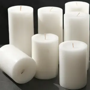 White Pillar Candles, Unscented Pillar Candles Bulk - 50 Hour Long  Time - Dripless and  White Wax Candles Dinner Table, for Wedding,Christmas and  Decor [6 Pack, 2.8x4 inch]
