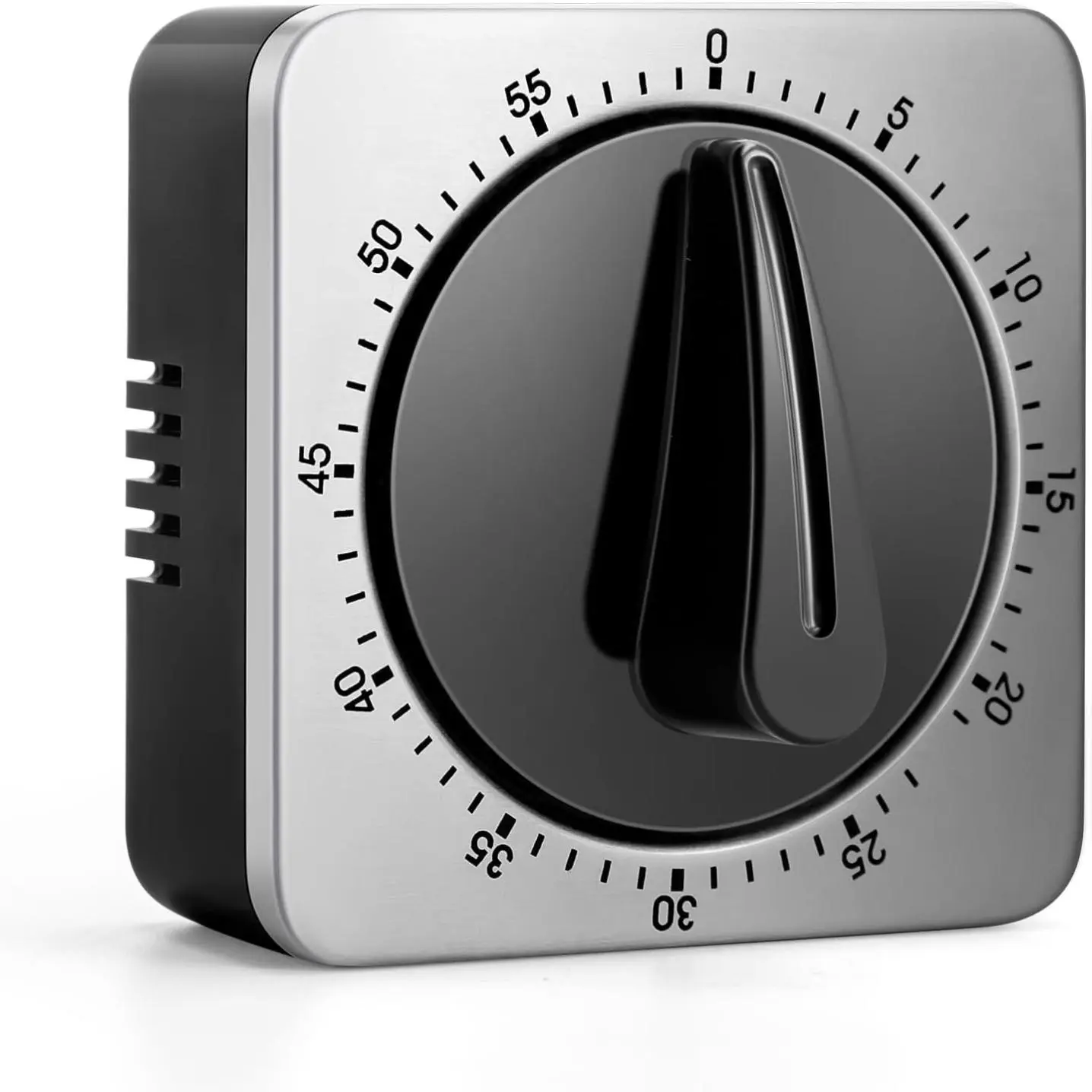 Stainless Steel Mechanical Kitchen Egg Timer - Battery-Free, Loud Alarm, Magnetic Backing, Durable Metal Utensils Accessory for Home, Desk Use (Suitable for Kids)