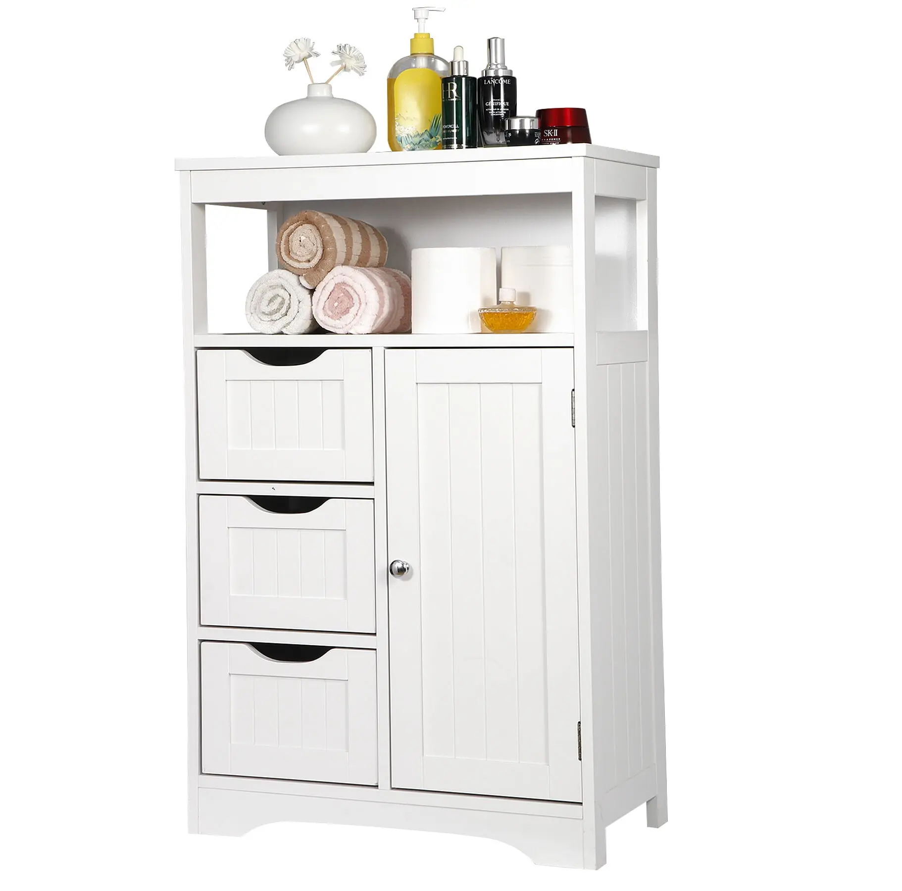 Segawe 3-Drawer MDF Bathroom Cabinet - Adjustable Shelf, Room Storage, Fits Small Spaces, Bathroom Decor Ideas, Tools+Manual Incl. Home Supply