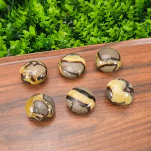 Septarian Palm Stone - Hand-Polished Natural Nodule, Smooth Tactile Gem for Daily Palm Holding & Stress Relief