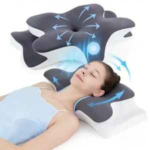 Curved Neck Pillow Pad, Unscented Memory Foam, Cooling Cover, Zone Design, Large Arm Support, Ideal for Deep Sleepers