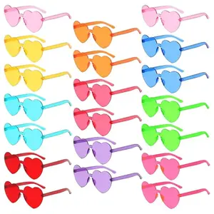 20 Pairs Heart-Shaped Party Glasses Set, Colorful Plastic Wedding & Event Decorations, No Assembly Required, Fun Design, Durable Lenses, Lightweight