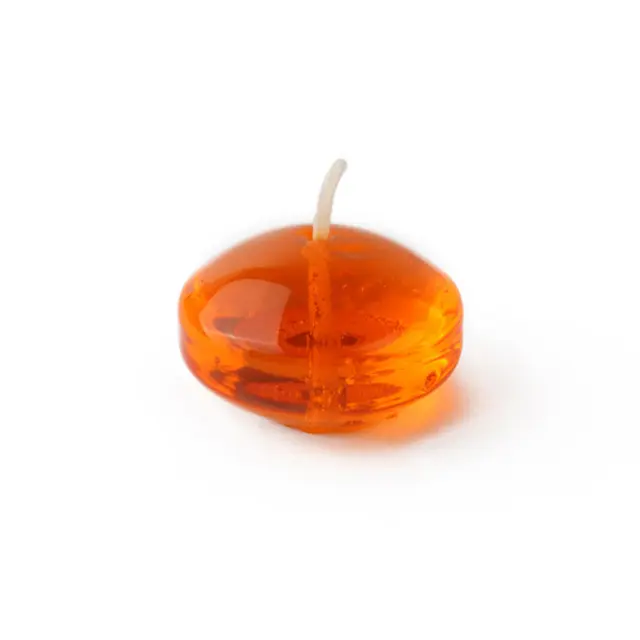 1.75 in. Clear Gel Floating Candles, Orange - 12 Piece per Box