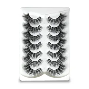7 Pairs Long False Eyelashes, Party Exaggerated Ultra-Long Lashes 18mm, Eye-Catching Solid Form, No Flammable Liquid