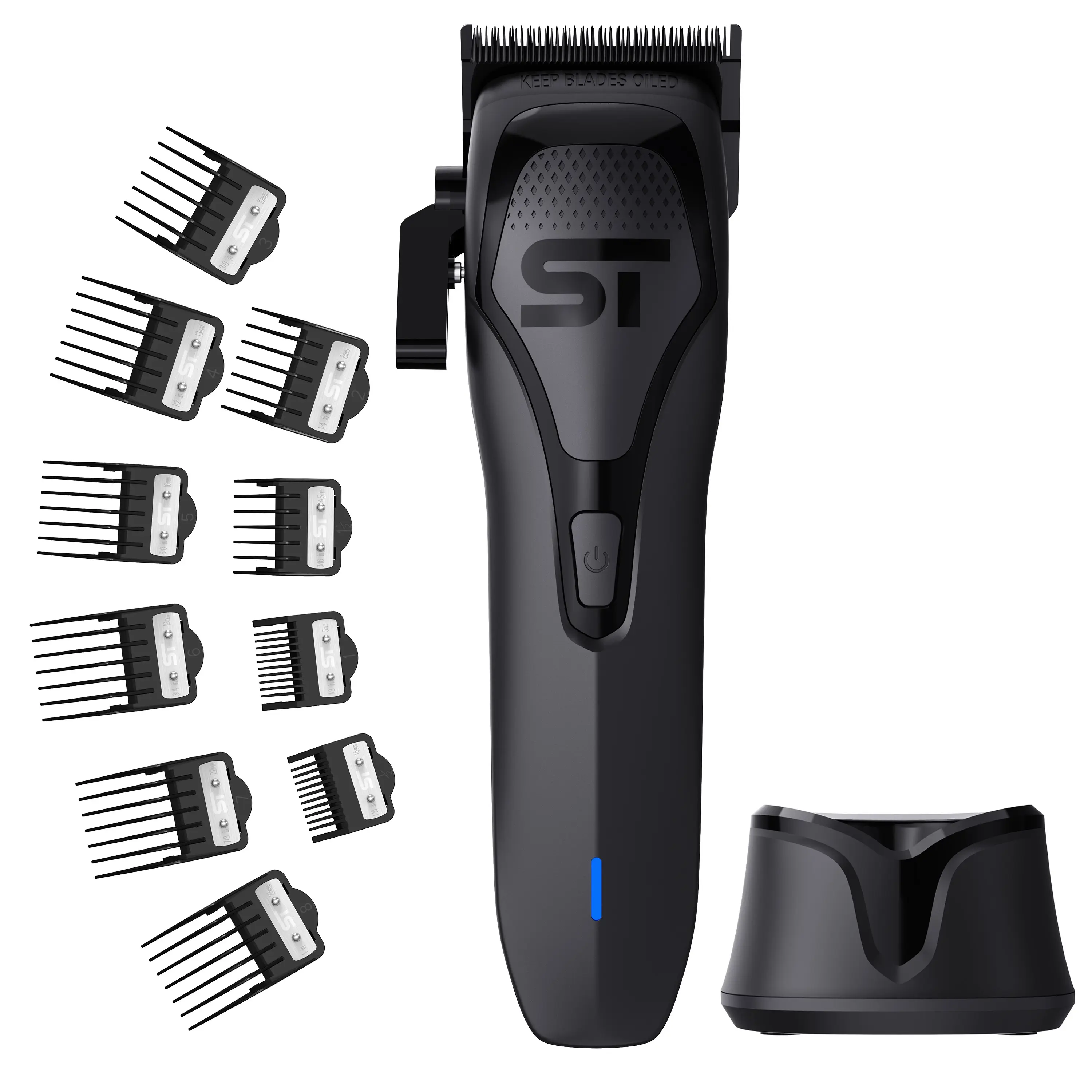 Supreme Trimmer DARKSTAR 72 Cordless Hair Clippers with Travel Lock 8000-12000 RPM Vector Motor Low Noise 3-Hour Run Time Lightweight Design & Precision DLC Blades - Brush