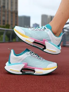 Women's Chunky Sole Sporty Sneakers - Lace-Up Comfortable Sports & Daily Walking Shoes