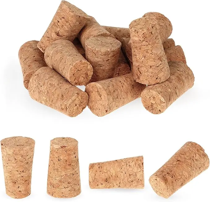 6 Pack Soft Wood Corks Tapered Cork Wooden Bottle Stopper Replacement Leakproof Bottle Corks for Making Craft, 0.67 x 0.87 x 1.38 Inch