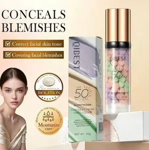 Triple Color Protection Makeup , Moisturizing Sunscreen, Oil Control, 3-In-1 Color Corrector, Waterproof & Sweatproof