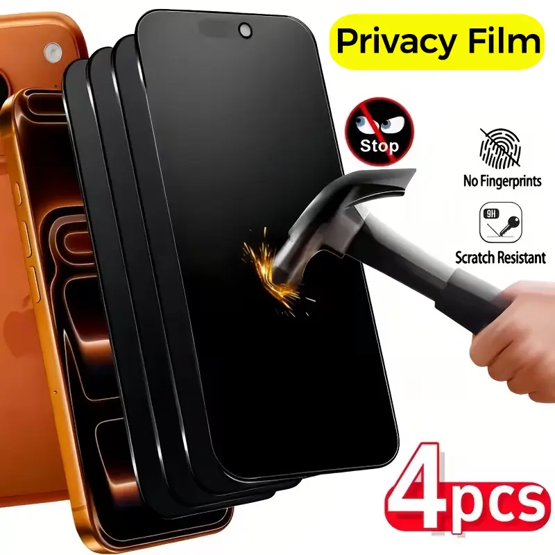 4-Pack Privacy Film,Suitable for iPhone 17 Pro Max/17Air/16E/16Pro Max/15/14Plus/13/12/11Pro Max/XR/XsMax Full Series, Anti-Fingerprint, Anti-Scratch, Anti-Peep, Easy to Apply, Mobile Phone Privacy Film,techvibes