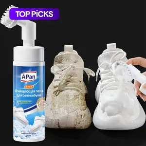 150ML Foam Cleaner for Sneakers, Built-In Brush Head, Quick Stain Removal, No Water Needed, Suitable for Sports Shoes & Mesh Shoes Care, Footwear Cleaner