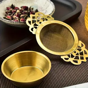 2 Pack Stainless Steel Tea Strainer, with Floral Lace Design - Reusable, Durable, Easy to Clean, Suitable for Loose Leaf Tea Lovers, Perfect for Home Use, Tea Filter for Teapot