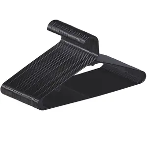 SUPERDEAL Durable Plastic Clothing Hangers, Non-slip Shirt Hanger 100 Pack, Black Organiser Hanging