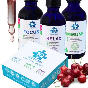 1Q Solutions Kids Wellness Kit - Liquid Daily Support Trio - Focus, Calm, Daily Wellness Blend - Sugar-Free, Vegan, Non-GMO, Gluten-Free, Hypoallergenic with Micellar Technology - 3x 2 fl oz Bottles