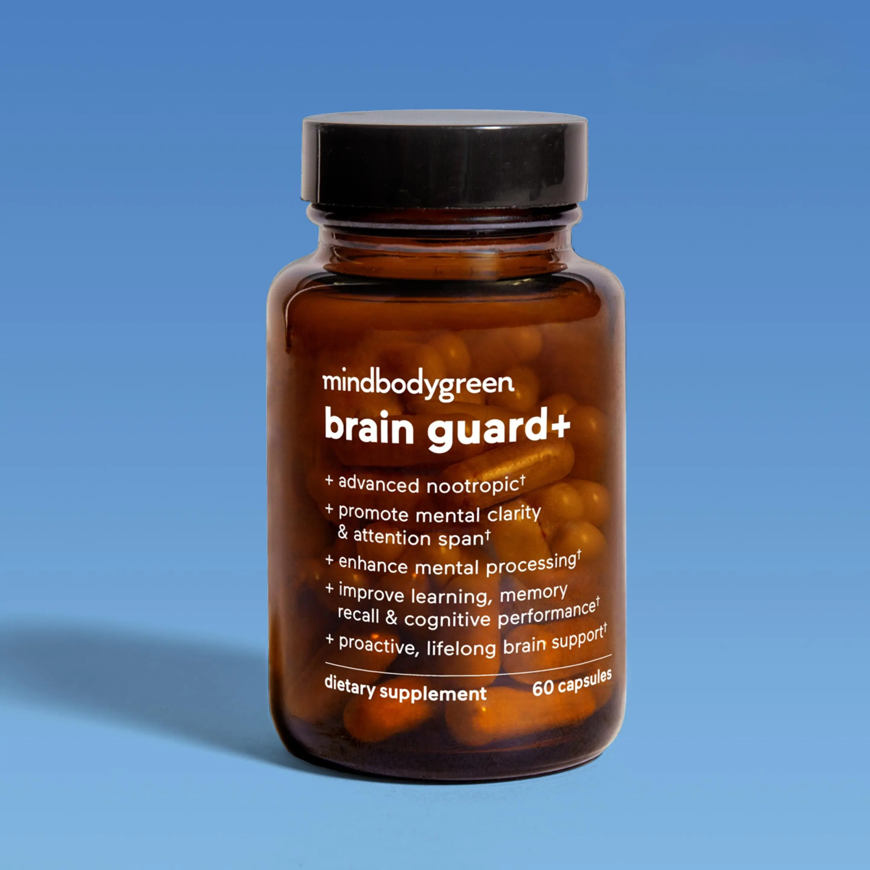 mindbodygreen Brain Guard+ Advanced Nootropic Supplement for Mental Clarity Attention Span & Cognitive Performance 60 Capsules