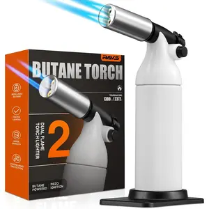 【Christmas gift 】Kitchen Torch, Cooking Butane Blow Torch, Max temperature:1300°C/2372°F Butane Torch, Food Culinary Torch for Outdoor Cooking, Campfire Starter Grill Torch, BBQ Torch for Steak & Creme Brule