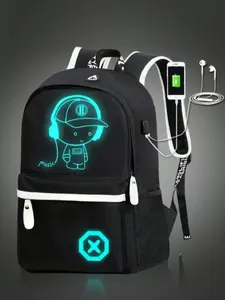 Fluorescent Pattern Backpack, Waterproof Large Capacity Bag for University & High School Students, Adjustable Straps, Cute Travel/daily Use, Cute Backpack Design