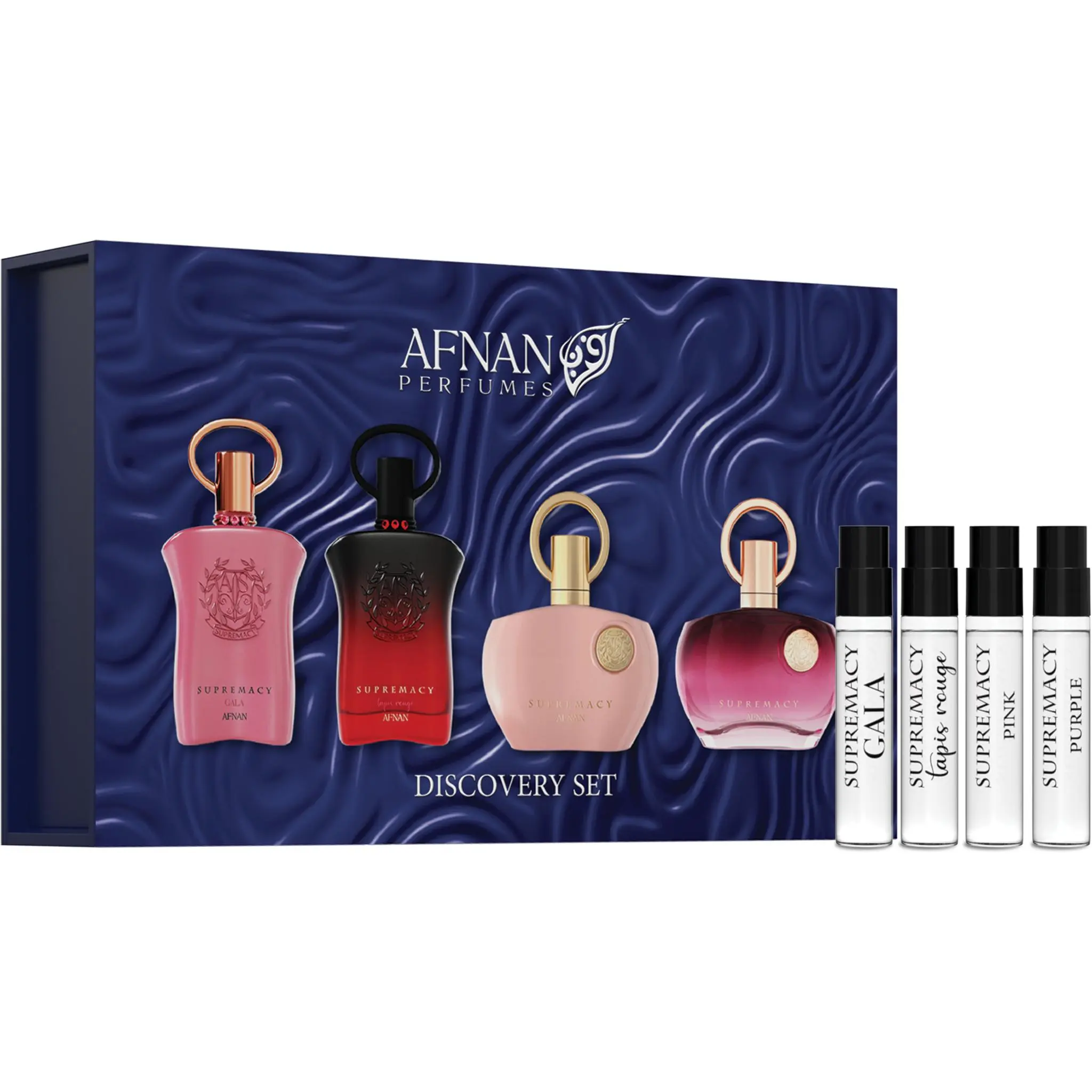 Afnan Supremacy Femme Series Discovery Kit – Miniature Perfume Set (4 x 2ml Vials) Afnan Supremacy Femme Series Discovery Kit – Miniature Perfume Set (4 x 2ml Vials)
