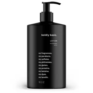 Boldly Basic Fragrance Free Lotion - Moisturizer for Dry and Sensitive Skin - Non Greasy - Unscented - Dermatologist Tested - No Sulfates, Parabens or Gluten - Hypoallergenic & Moisturizing