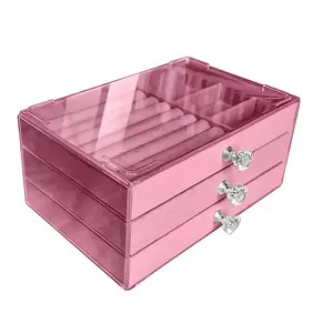 Multi-compartment Jewelry Storage Box, 1 Count Elegant Jewelry Organizer with Clear Lid, Hard Plastic Jewelry Box for Necklaces, Rings and Earrings, Storage Unit, Jewellery Box, Home Jewelry Organizer
