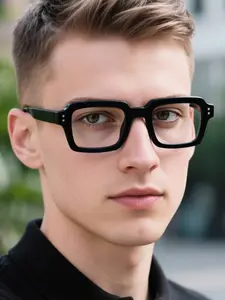 Men's Square Frame Flat Mirror, Lightweight Frame, Stylish Square Frames, Versatile Colors, Casual Style for Daily Life and Work Commute, Trendy Casual Eyeglasses