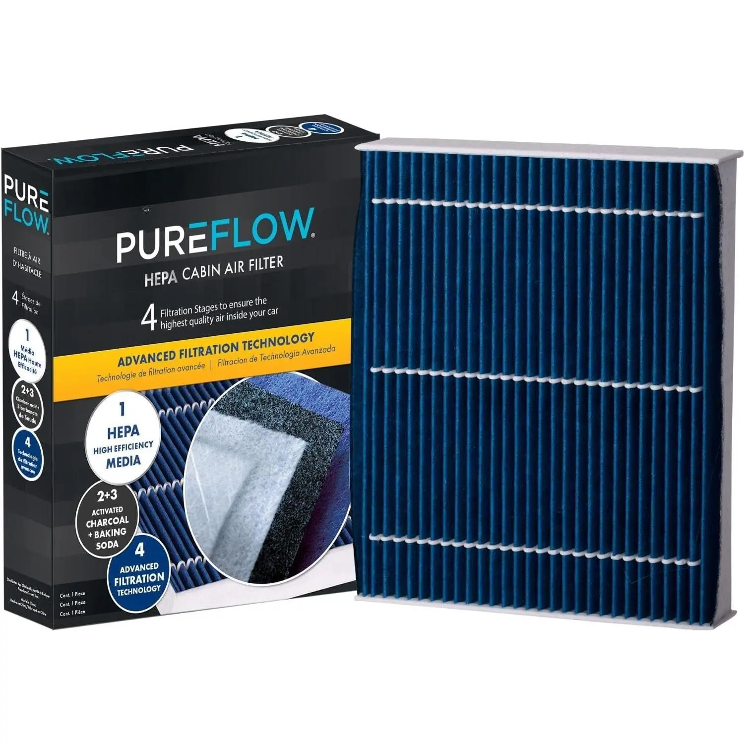 PureFlow HEPA Cabin Air Filter PC99542HX | Fits 2020-2025 Ford Explorer, Escape, 2021-2025 Bronco , 2022-2025 Maverick, 2021-2025 Mustang Mach-E, 2020-2025  Interceptor Utility