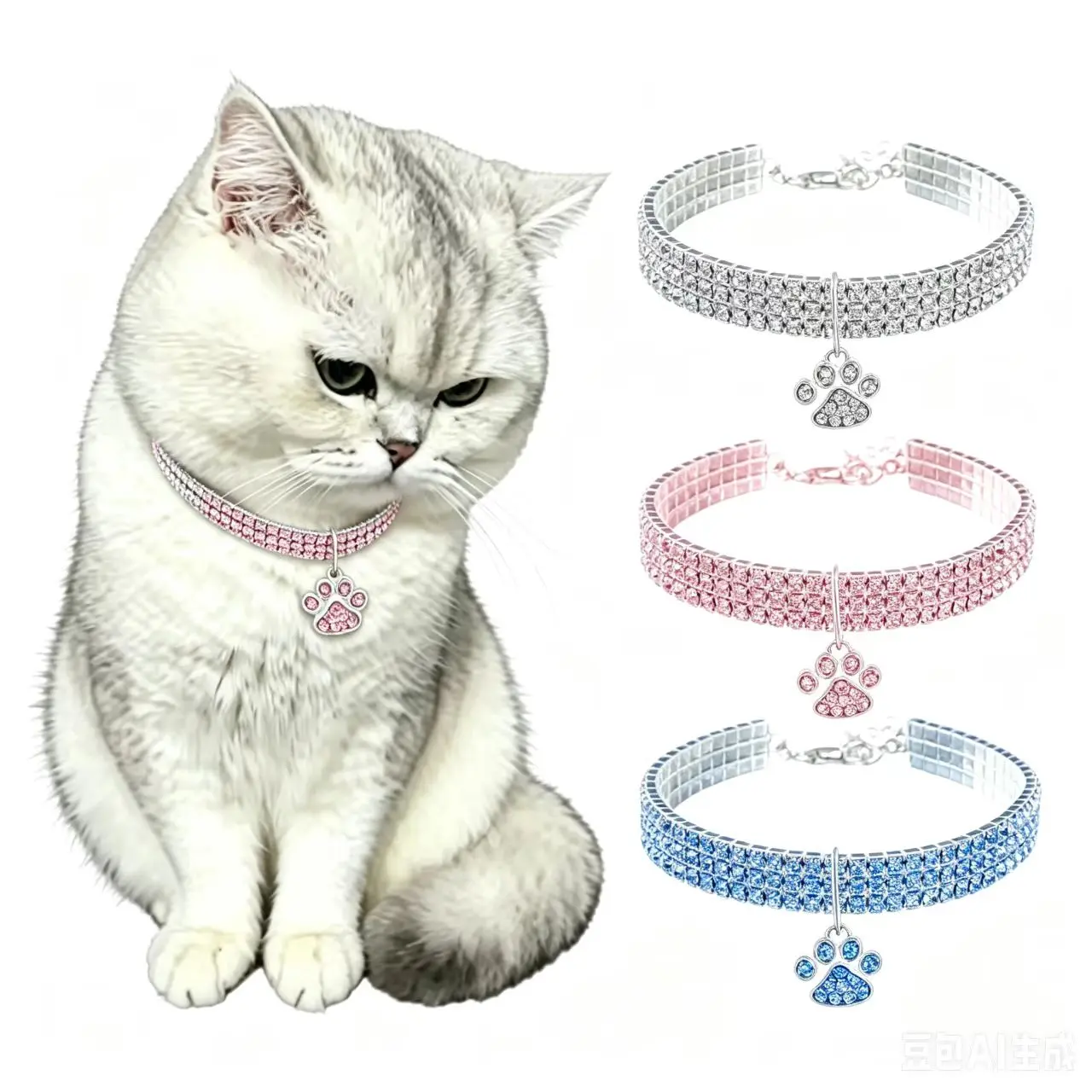 Elastic Pet Collar for Dogs and Cats - Adjustable Collars with Sparkling Accents, Ideal for Casual Walk, Daily Wear, Social Media Moments, Comfortable Wear