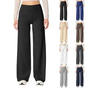 Wide Leg Pants Women Stretch Flare Yoga Pants Comfy Waisted Tummy Control Bootcut Leggings Athletic Sweatpants cut bray jeans rsq  denim Women's Casual Denim Trousers Slim Fit Elastic Denim Shorts High Waist Distressed Shorts