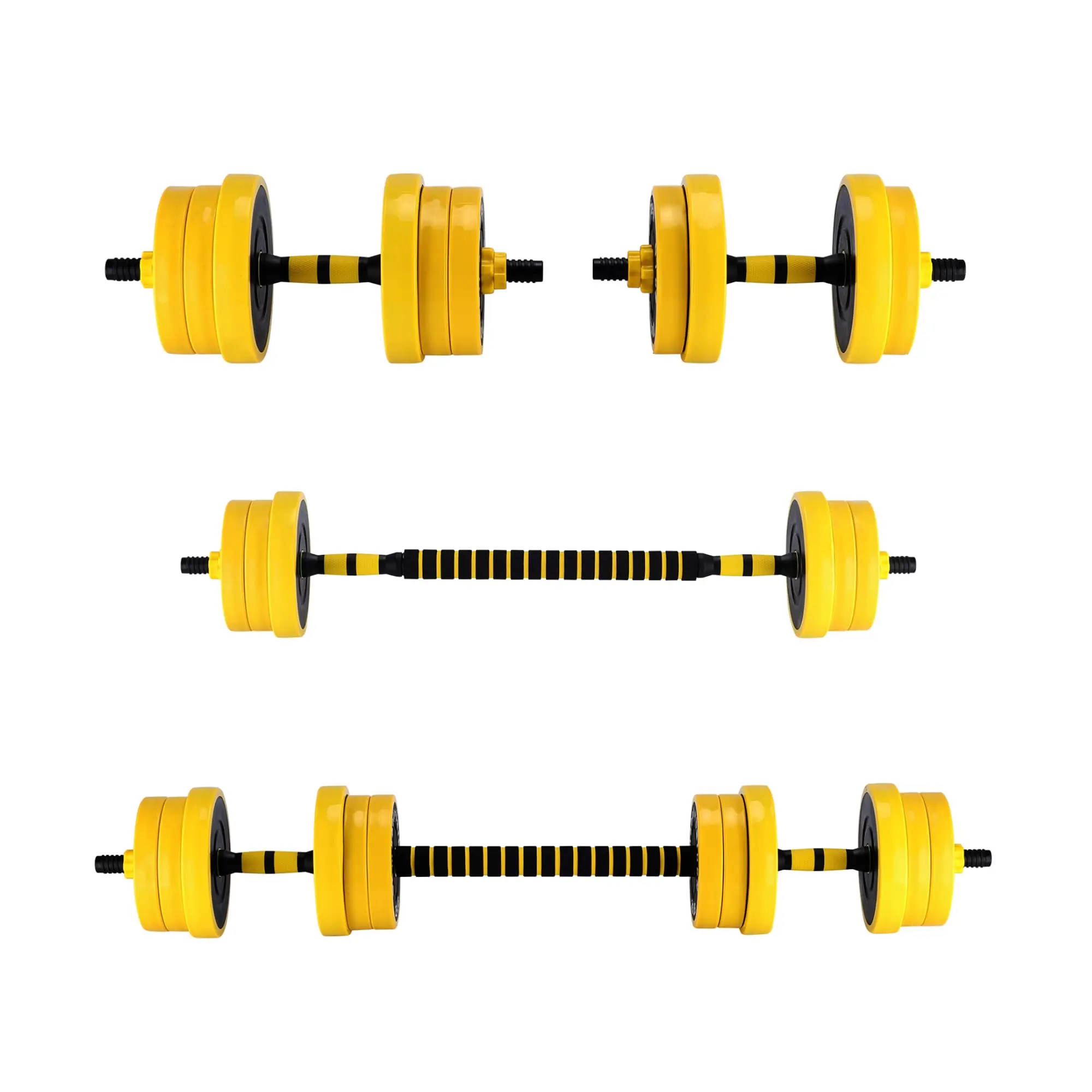 2-in-1 Adjustable Dumbbell Set – 33LBS Convertible Dumbbells & Barbell for Home Gym Strength Training, Space-Saving Design