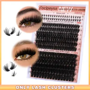 Focipeysa 2 Styles Lash Clusters with Bottom Lashes Full Lash Extension Thick Eyelash Clusters 100P+200P Clusters DIY Eyelash Extension Kit with Lash Bond and Seal and Tweezer for Beginners D Curly Lash Extensions (D-12-18MM-29D) TikTokShopBlackFriday