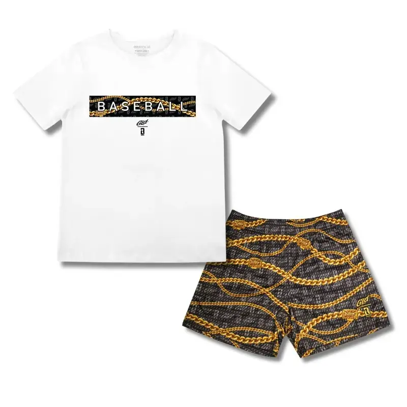 Baseball Lifestyle 101 GLD X Radar Tee & Shorts Set | Summer Athletic Outfit for Youth & Adults