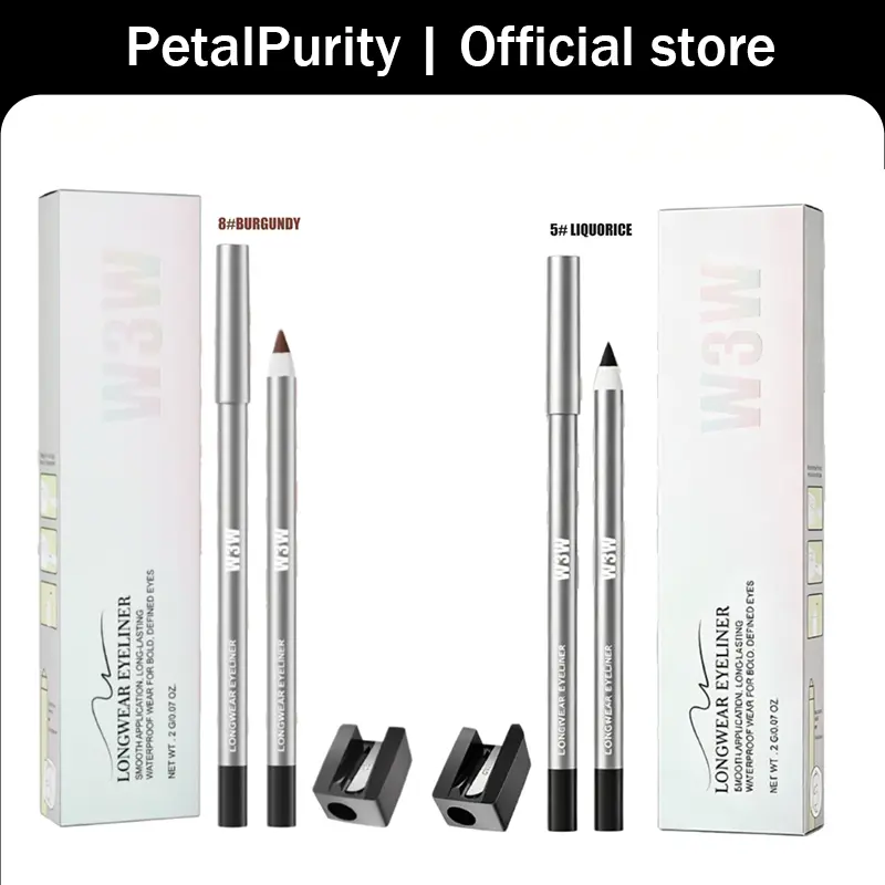 Waterproof Gel Eyeliner Pencil - Smooth Creamy Glide Texture, Smudge-Resistant, Precision Winged Liner for Inner & Outer Eyelids, Daily & Night Makeup Use