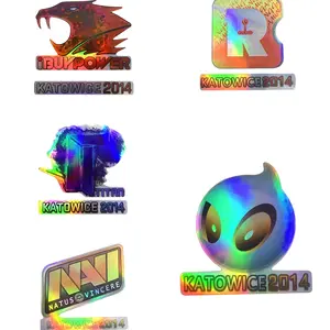 1SET Trendy Esports Event Logo Sticker - For suitcases, gaming peripherals, personalized items. Holographic iridescent Katowice 2014 event design shows cool vibe. Add eye-catching competitive details. A great choice for esports trendy decor!