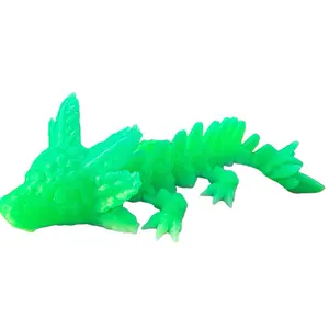 Emerald Axolotl Dragon - Articulating Desk Buddy Decor Accessory Ornaments