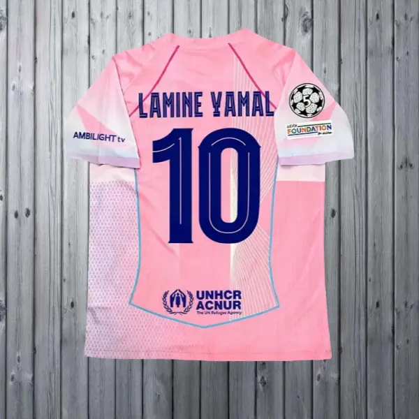 25/26 season pink new jersey fan version Yamal 10 football jersey