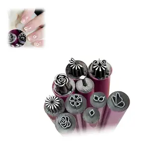10/6Pcs Nail Art Stamp Pen Set, Flower Butterfly Rose Nail Stamper Pen, Nail Printer Dotting Tool With Different Patterns Nail Art Tools For Women Diy French Manicure