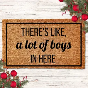 Theres Like A Lot Of Boys In Here Doormat, Funny Doormat, Funny Welcome Mat, Front Door Mat, Custom Doormat, Cute Door Mat, Funny Door Mat